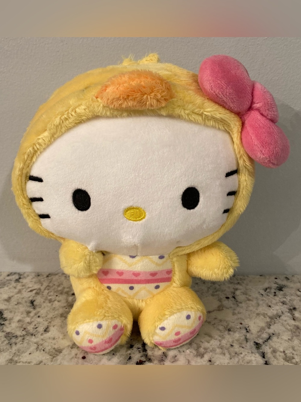 Sanrio Hello Kitty Plush Wearing Yellow Duck Outfit